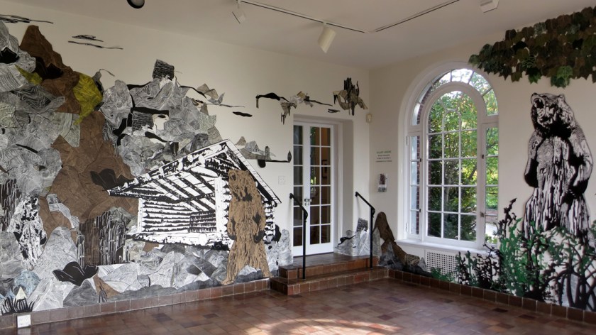 Wave Hill, Cut paper print installation, pirintmaking