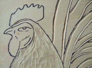 Wood block with first cutting stage done