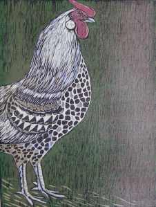 Silver-spangled Hamburg finished print