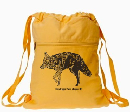 Pigment dyed hand printed backpack