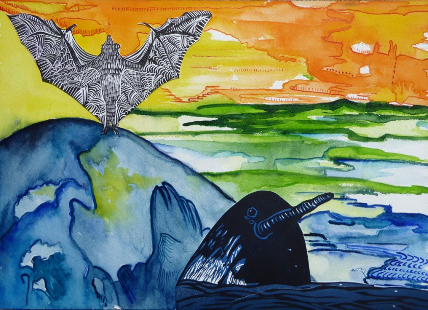 Narwhal World 14" x 11"