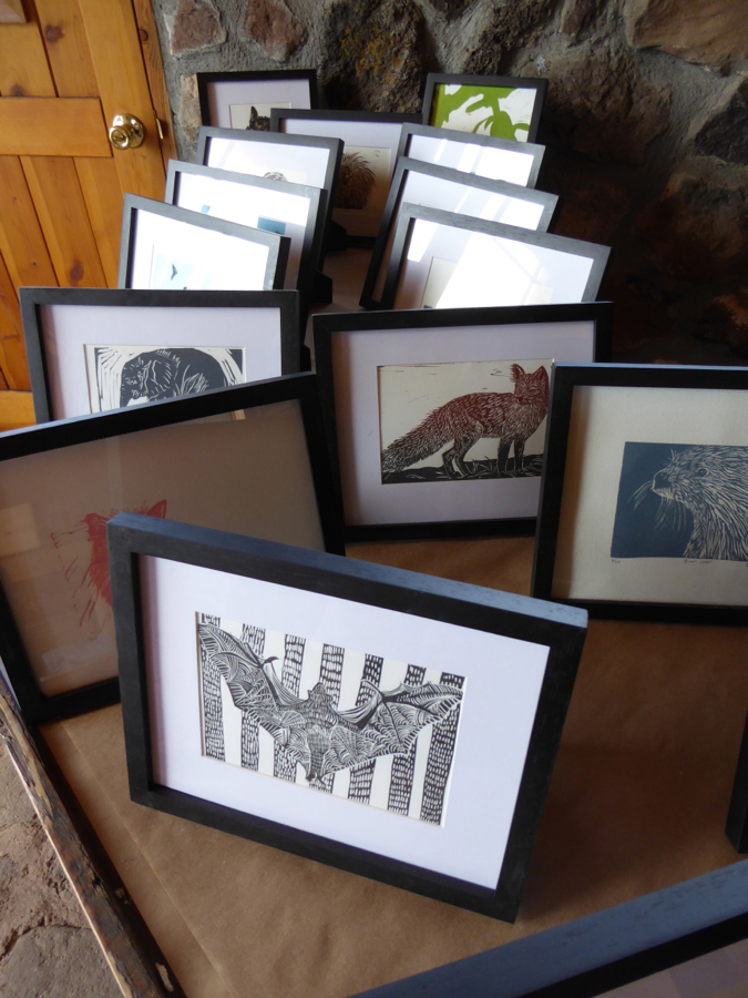 8" x 10" linocut prints, Stonetrigger Press
